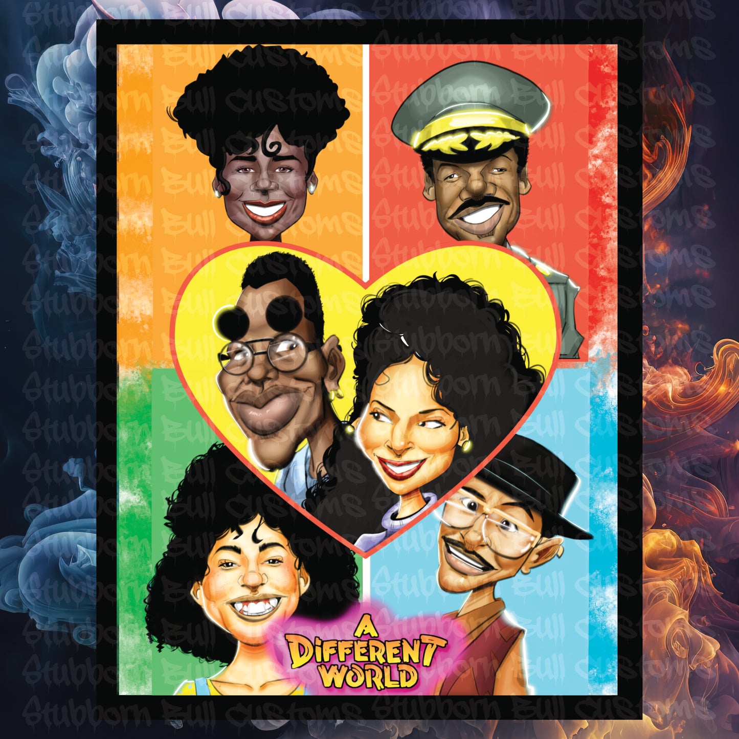 Different World inspired caricature Metal Wall Art