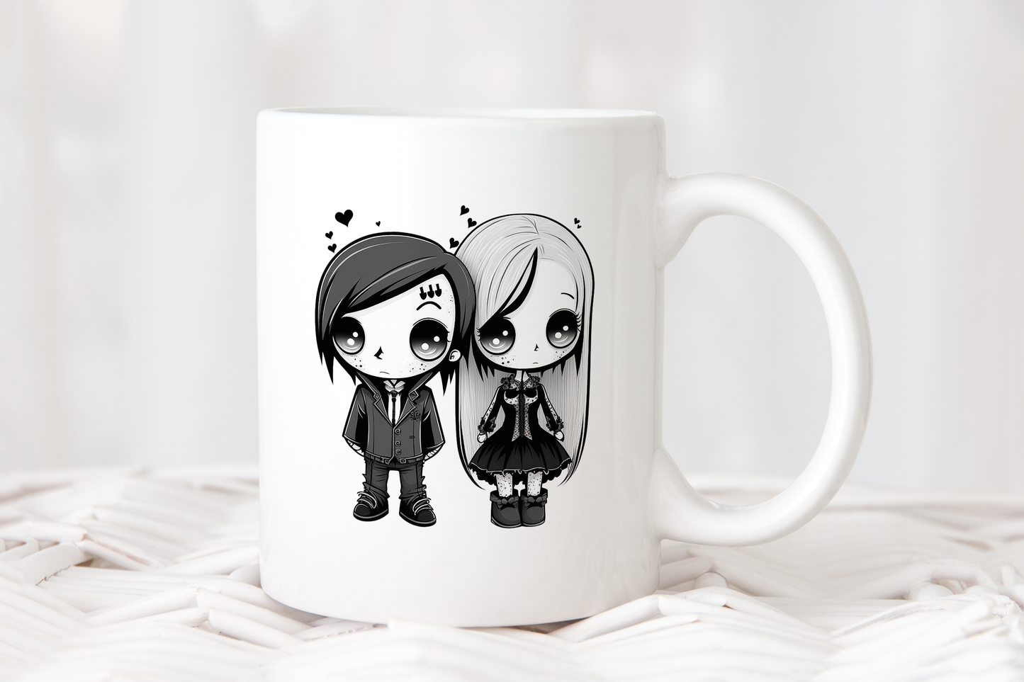 Goth Chibi Style Love Mug
