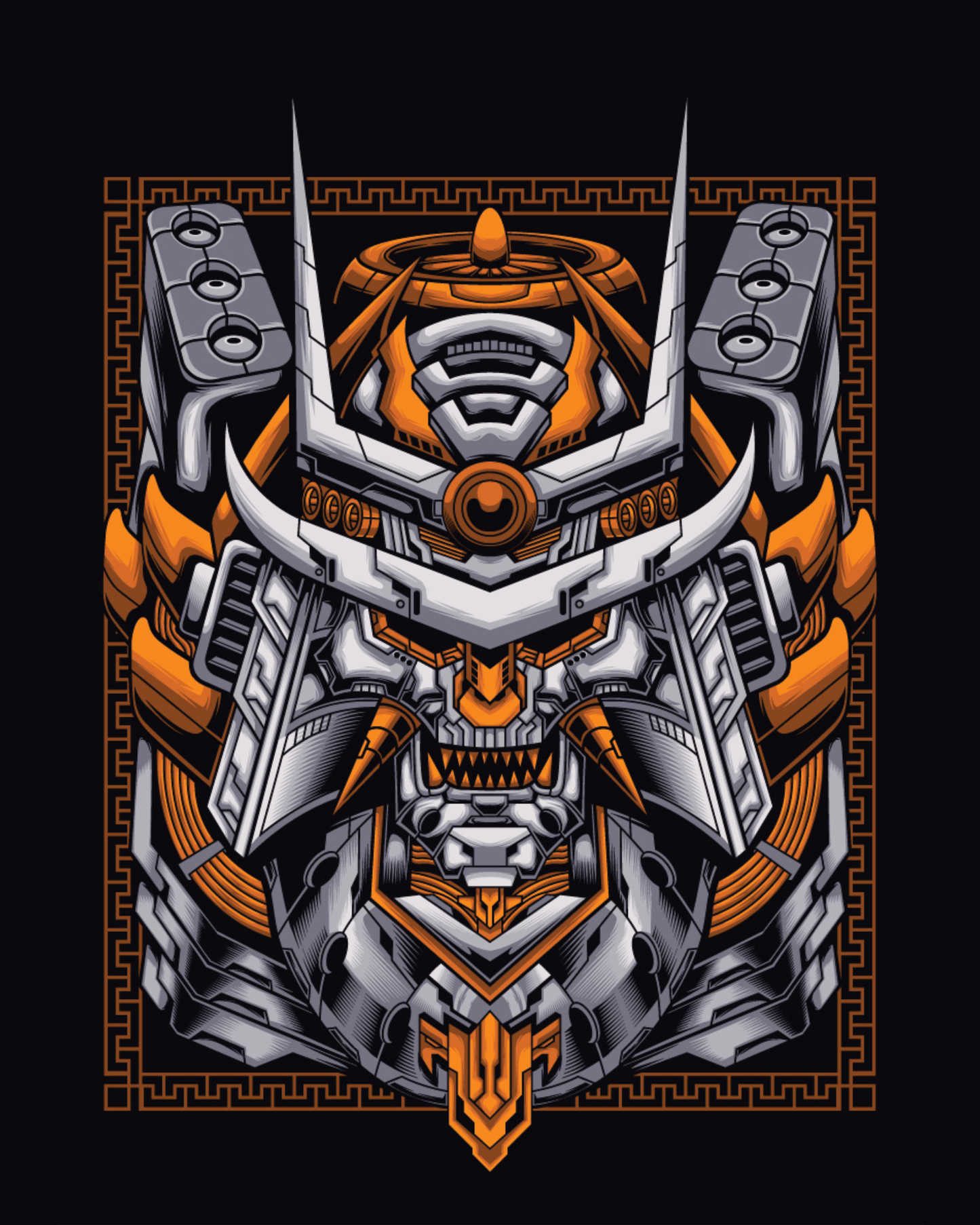Mecha Samurai Metal Wall Art