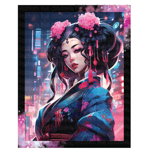 Geisha Neon Lights Wall Art