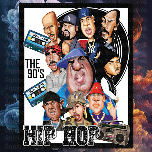 Hip Hop caricature Metal wall art