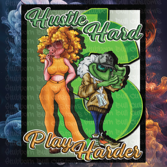 Hustle Hard Play Harder Wall Art