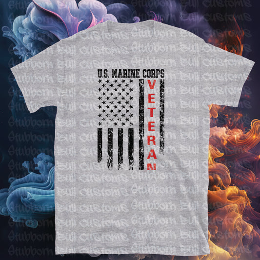 Marine Veteran Distressed flag Tee