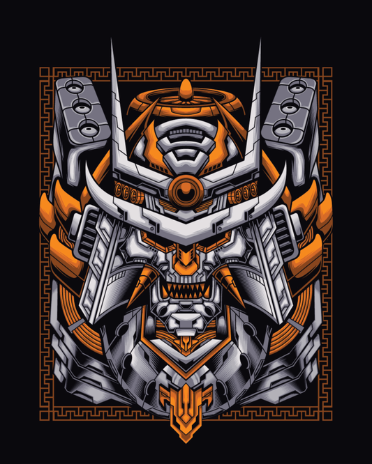 Mecha Samurai Metal Wall Art