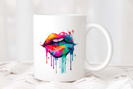 Paint Drip Lips Mug