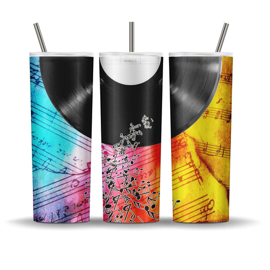 Vinyl record & Music notes Tumbler